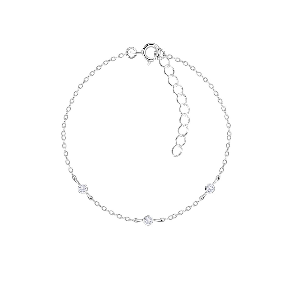 Bracelet trois pierres en argent