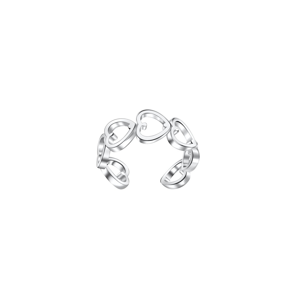[10036407] Silver Heart Ear Cuff