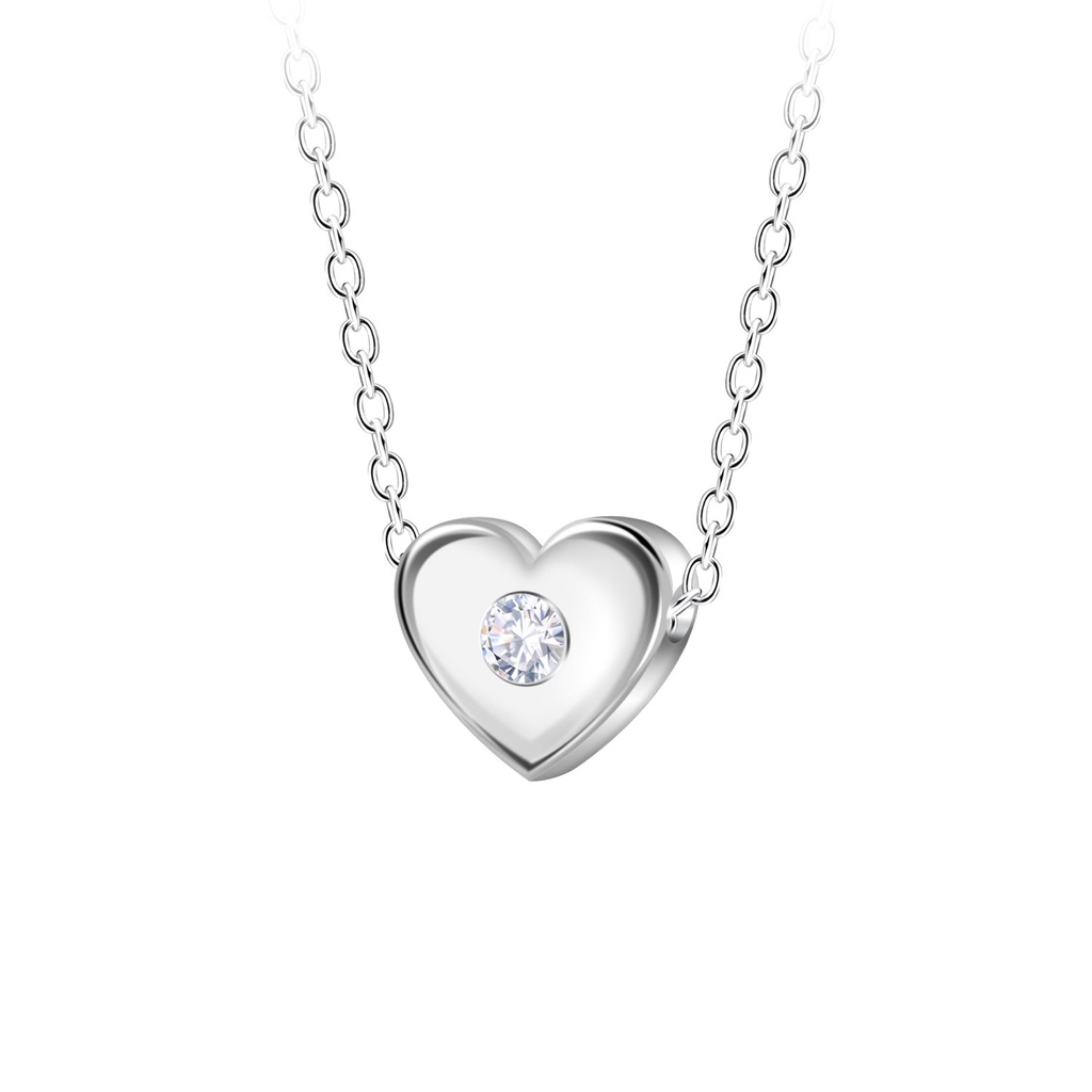 Silver Heart Beaded Necklace