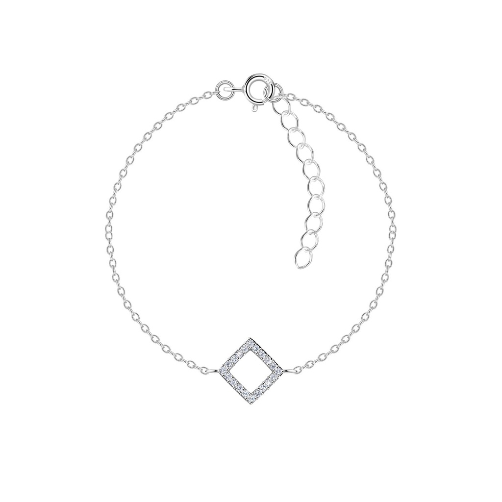Bracelet contour carré en argent
