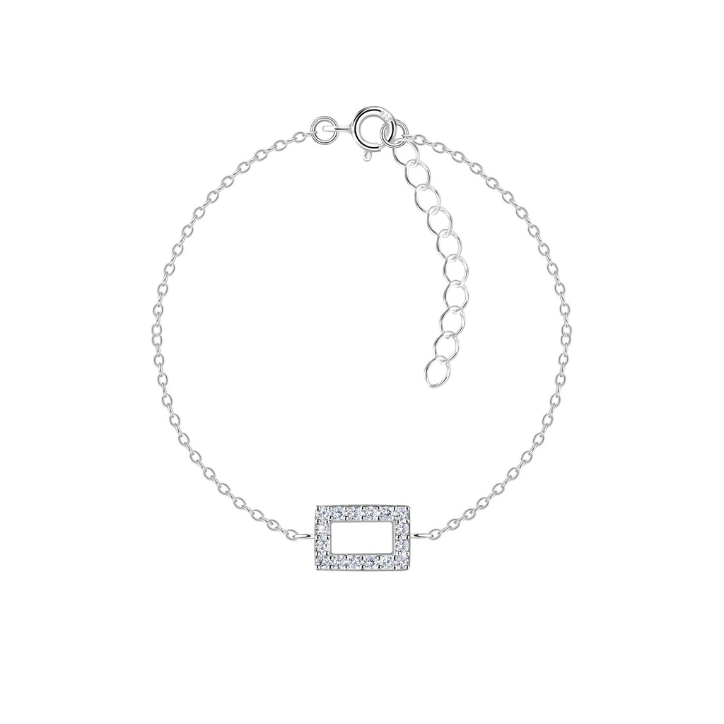[10036523] Silver Rectangle Outline Bracelet