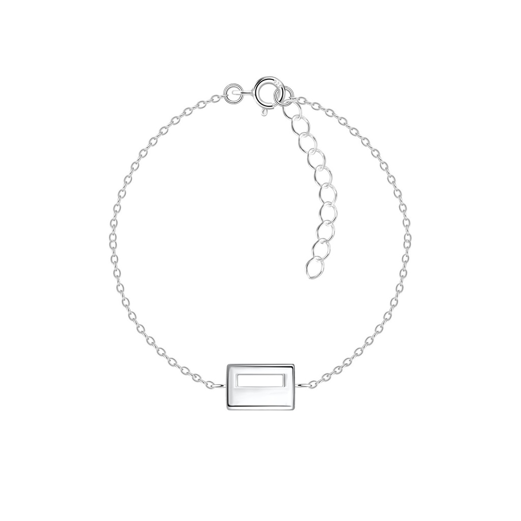 [10036521] Silver Rectangle Bracelet