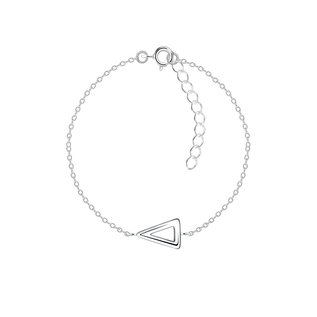 Bracelet contour triangle en argent