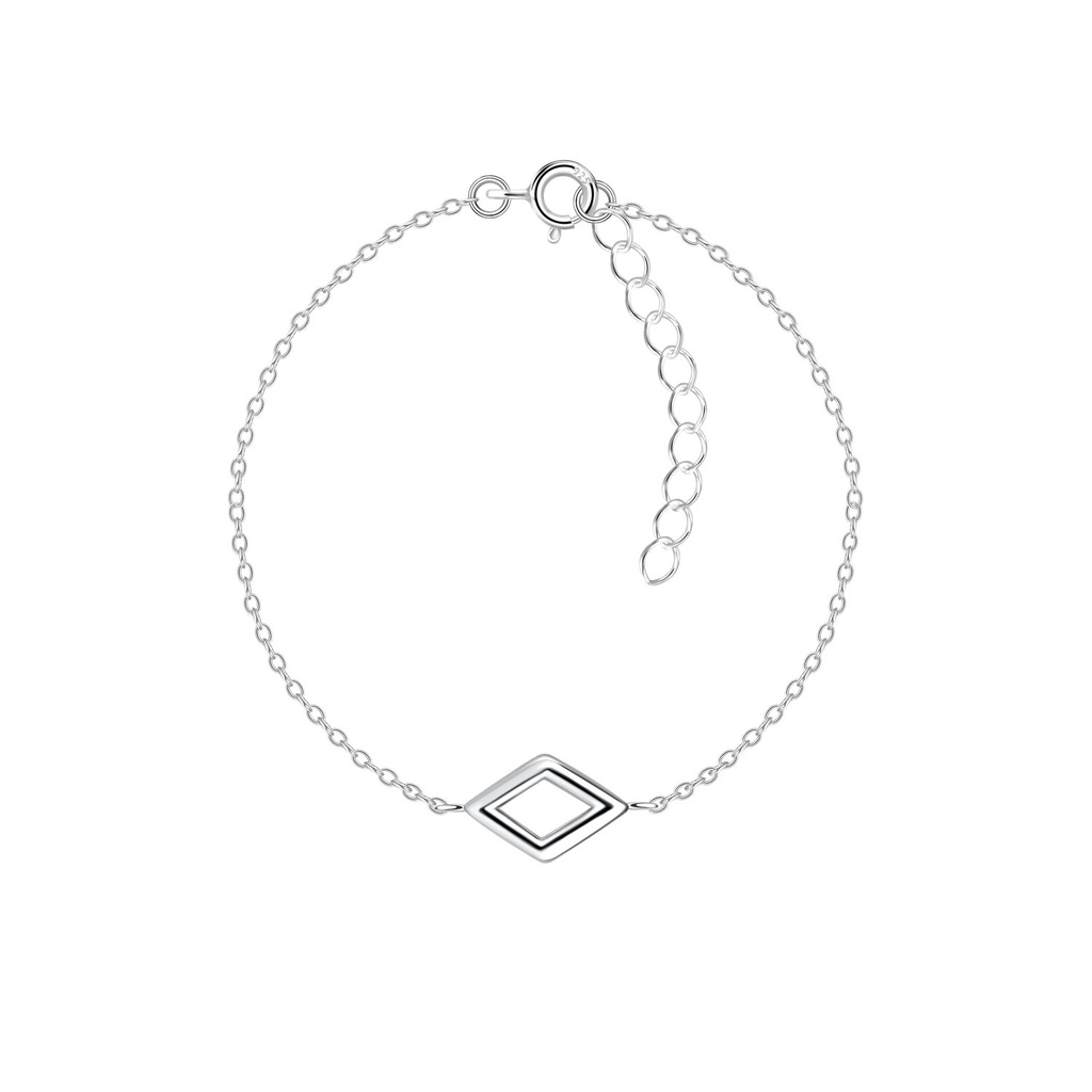 [10036510] Silver Diamond Shaped Bracelet