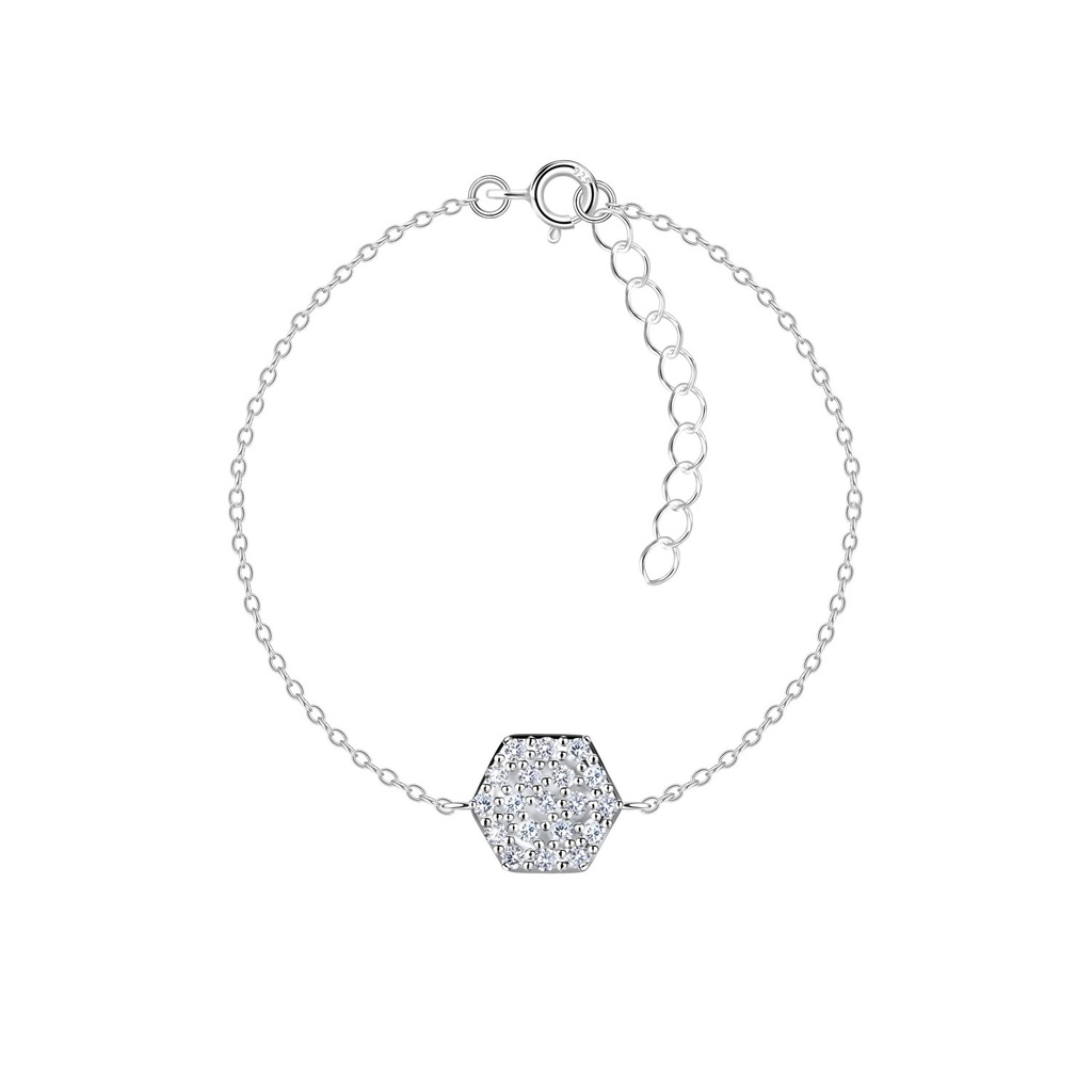 [10036509] Bracelet hexagone en argent