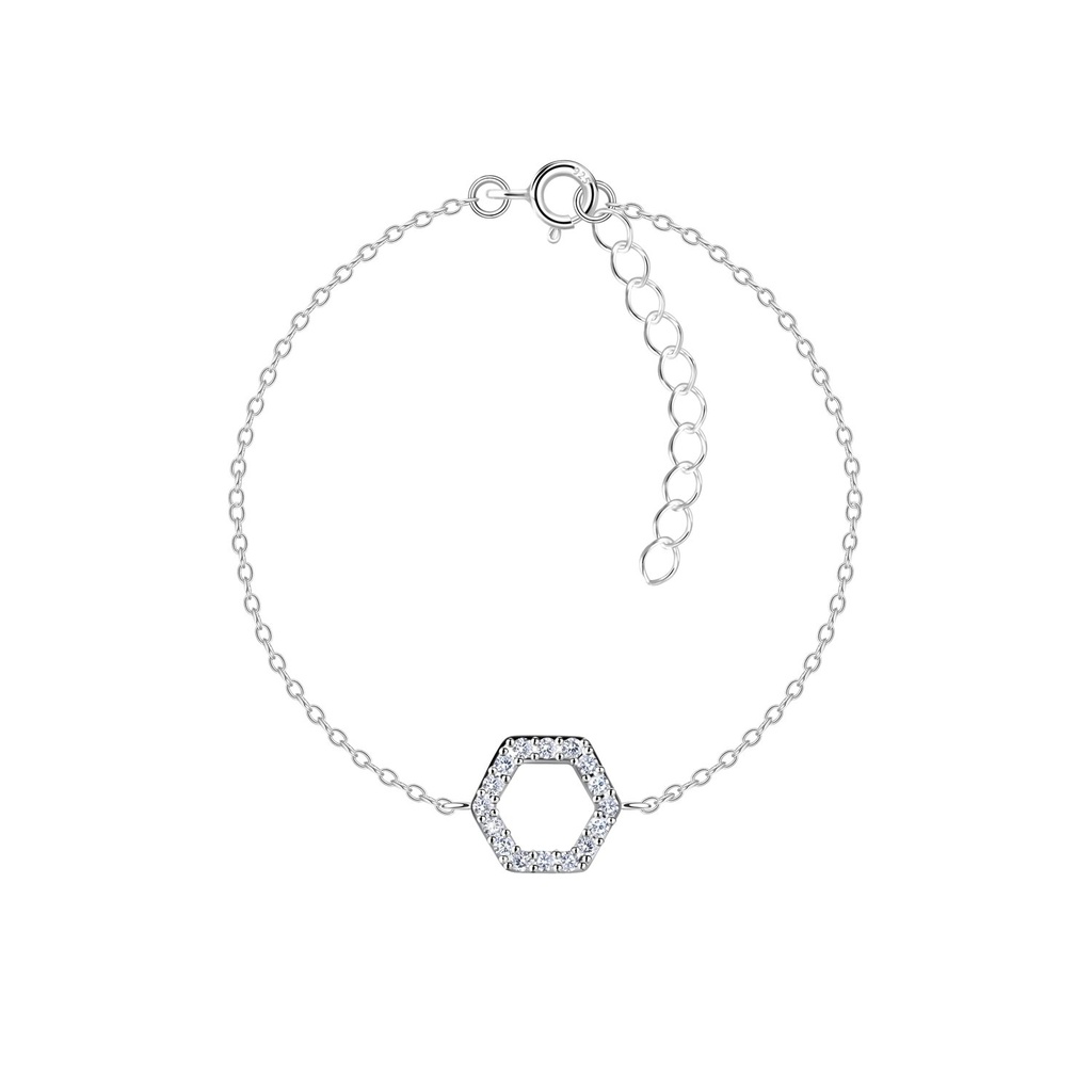 [10036508] Silver Hexagon Bracelet
