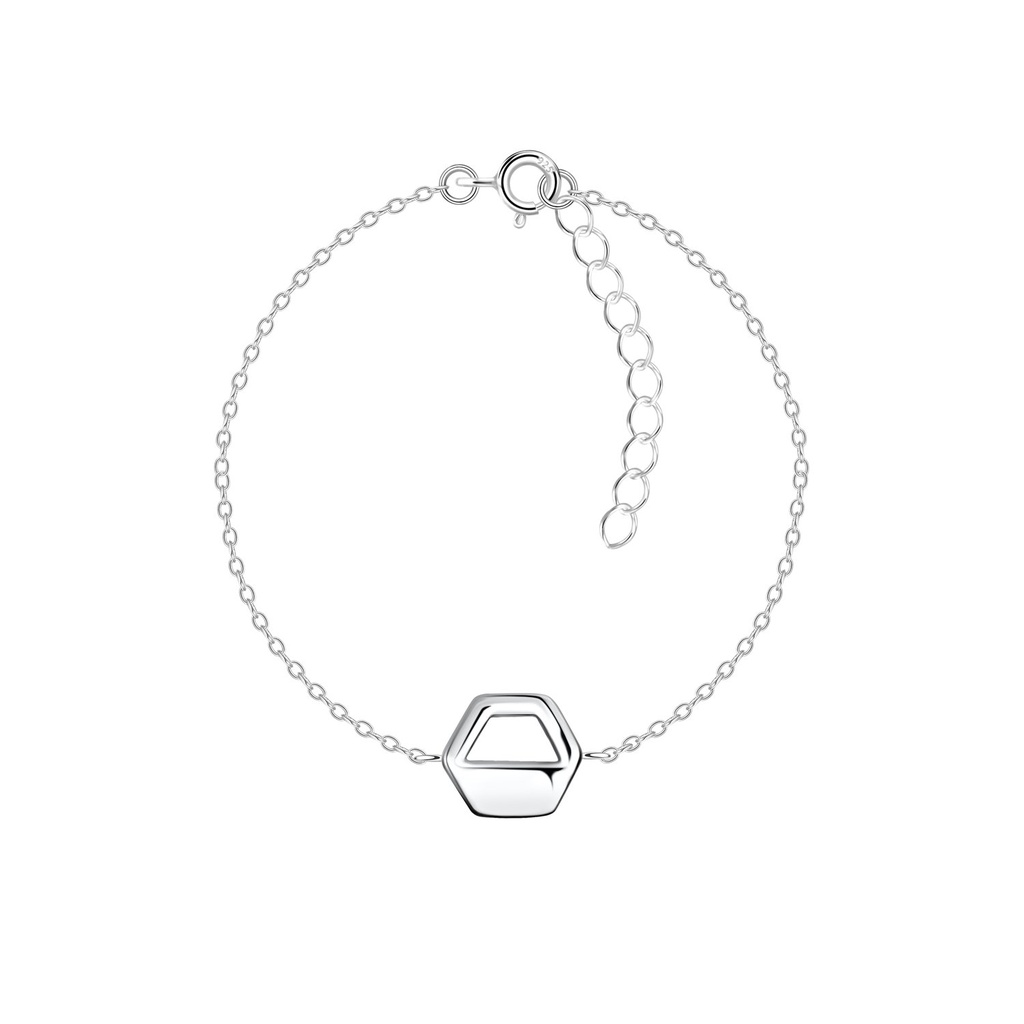 [10036506] Bracelet hexagone en argent