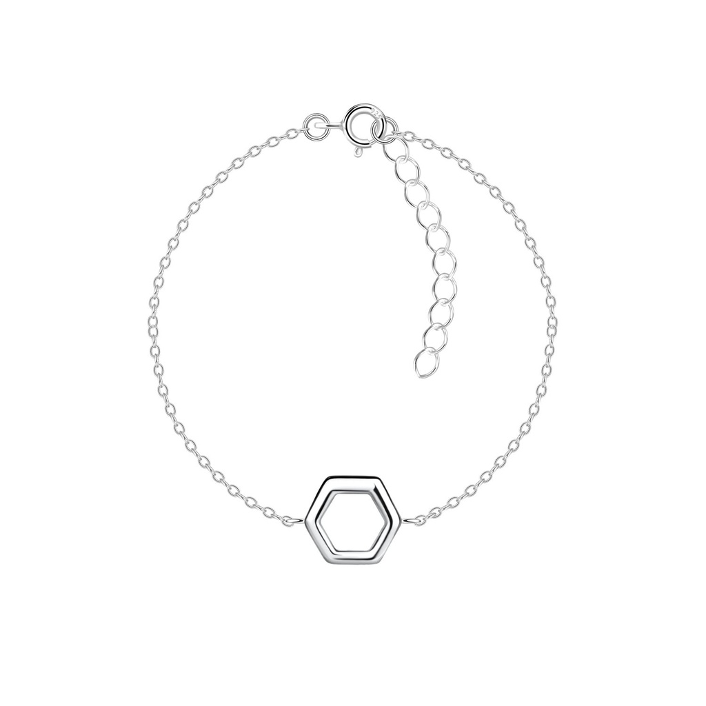 [10036505] Bracelet hexagone en argent