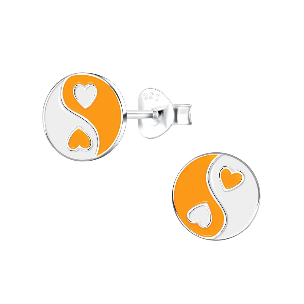 Silver Yinyang Stud Earrings