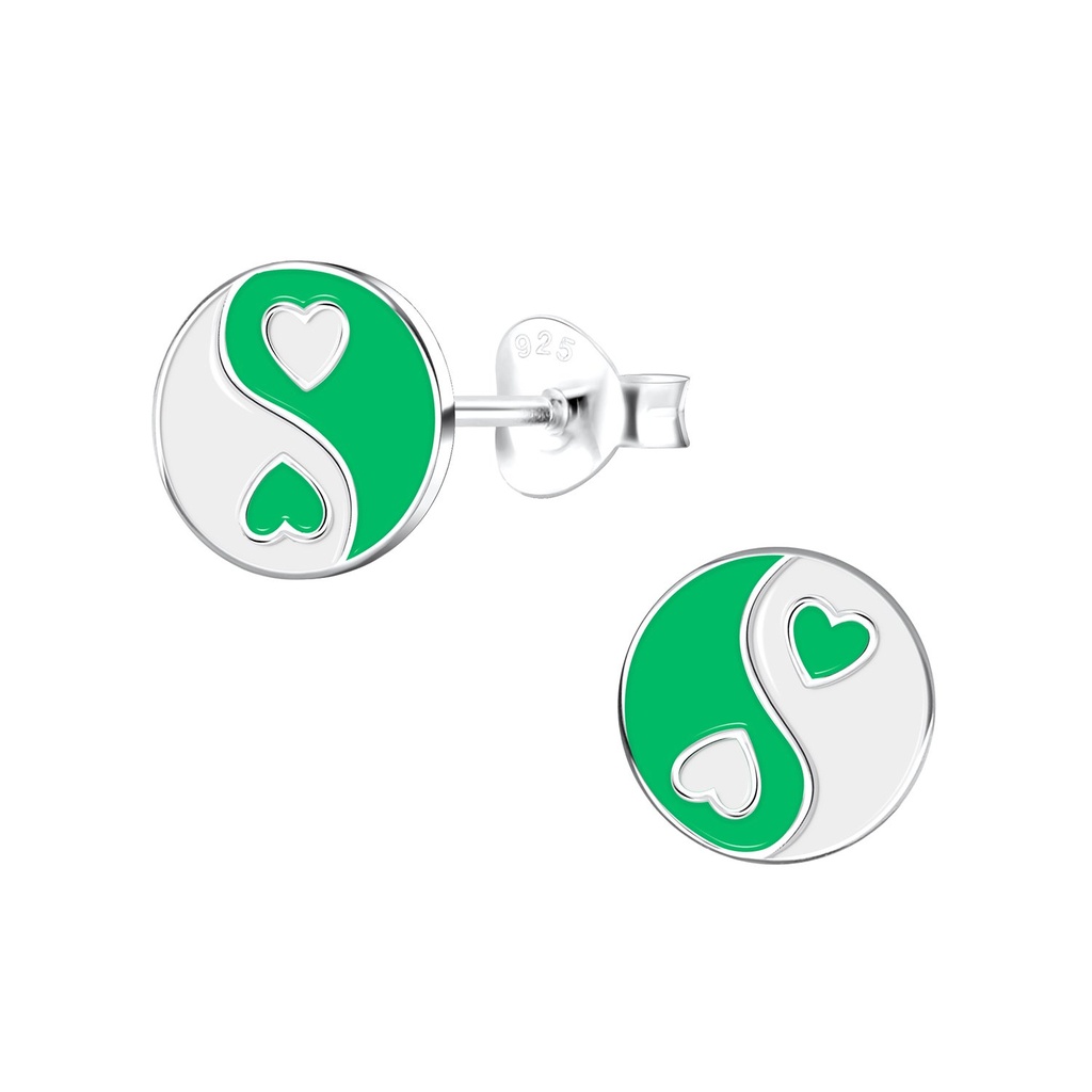Silver Yinyang Stud Earrings