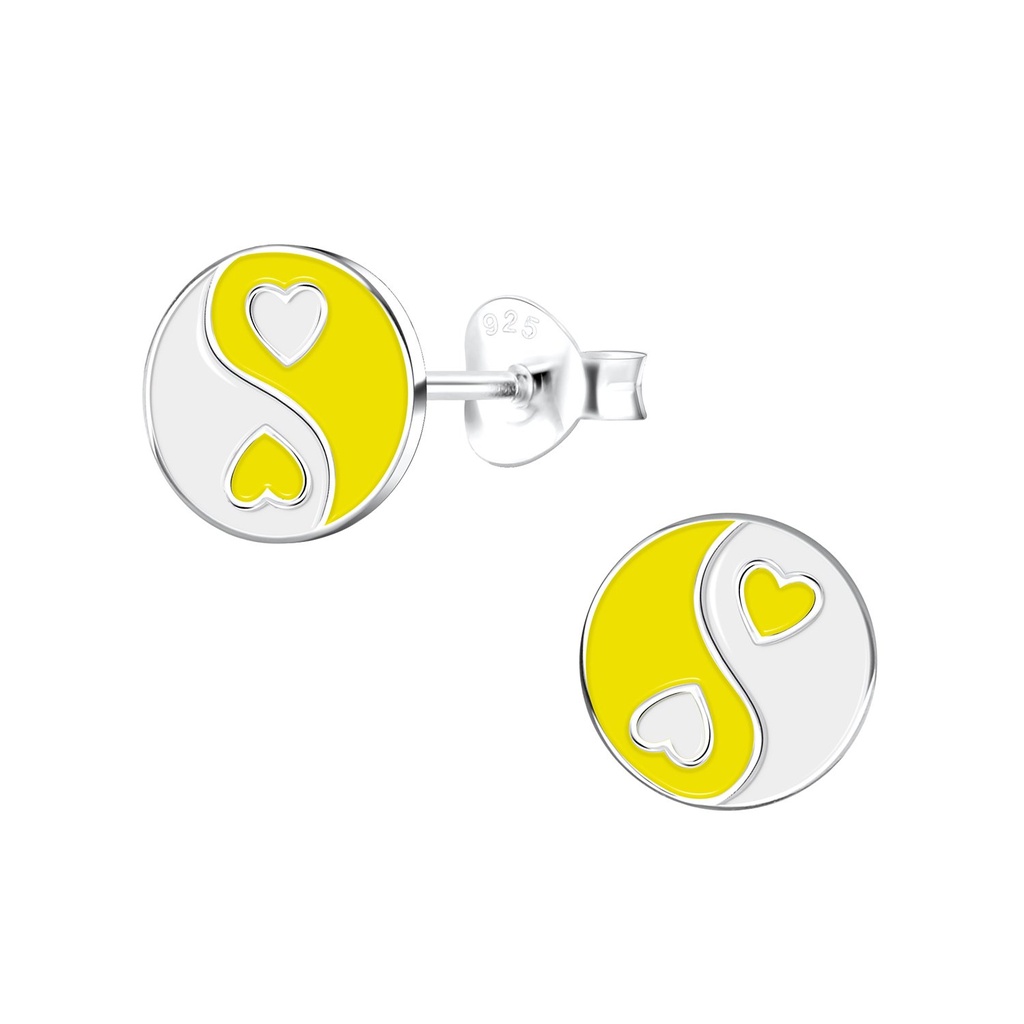 Silver Yinyang Stud Earrings