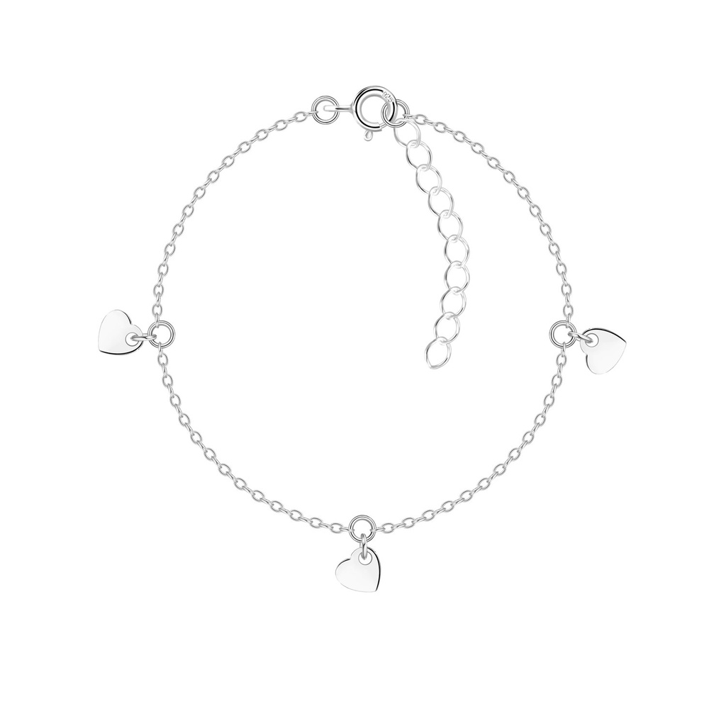 Bracelet cœur triple en argent