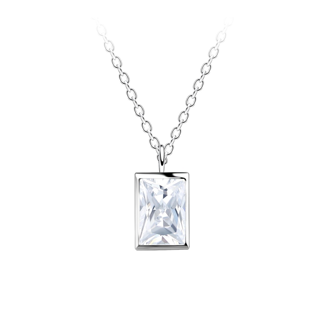Silver Baguette Necklace