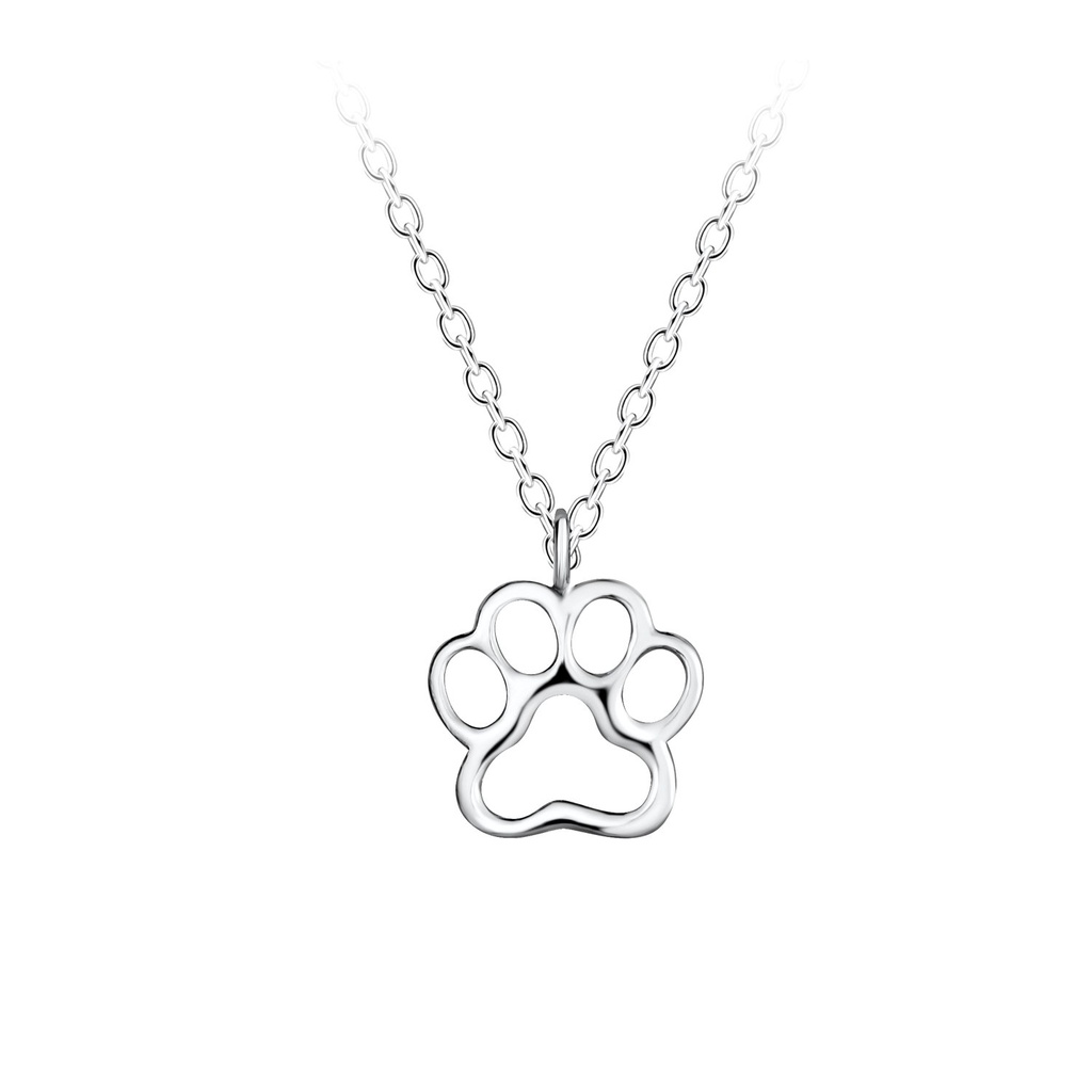 Collier empreinte de patte en argent