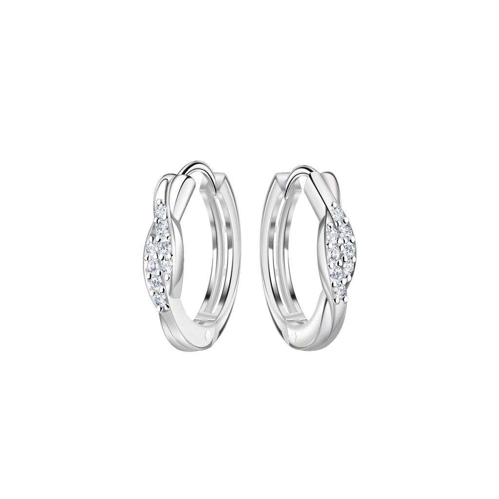 [10035971] Créoles huggie torsadées en argent 13 mm