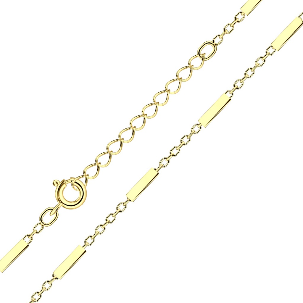 Collier barre câble en argent 51 cm avec rallonge