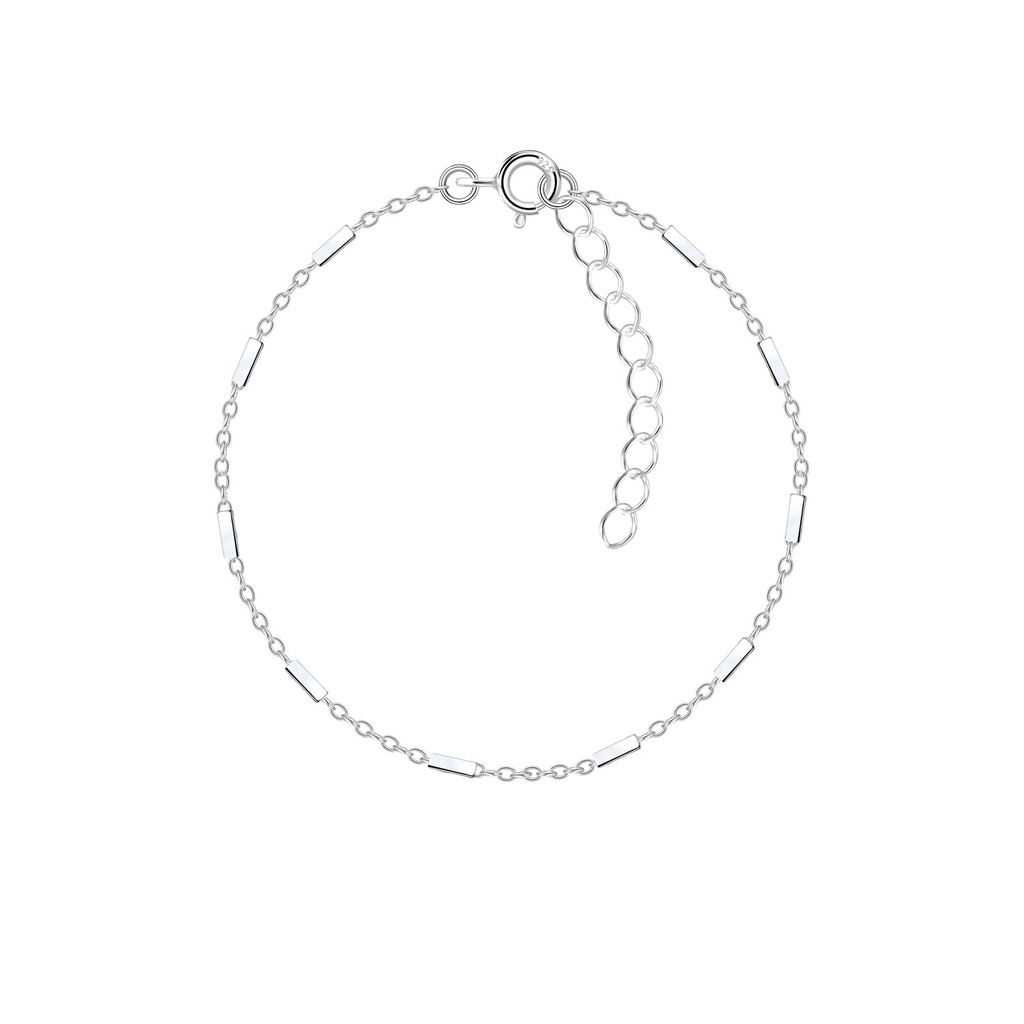 [10033355] Bracelet barre câble en argent 19 cm avec rallonge