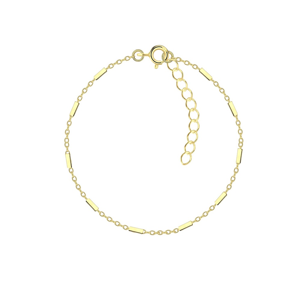 [10033756] Bracelet barre câble en argent 19 cm avec rallonge