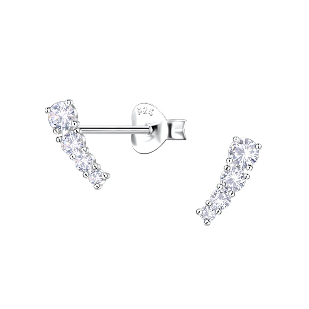 Puces d'oreilles géométriques en argent