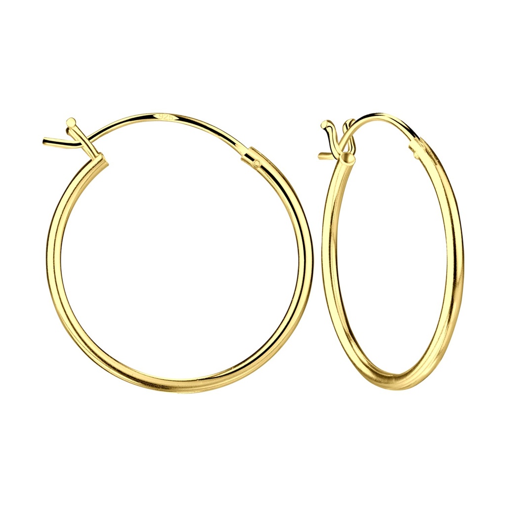 [10034954] 20mm Silver French Lock Hoop Earrings
