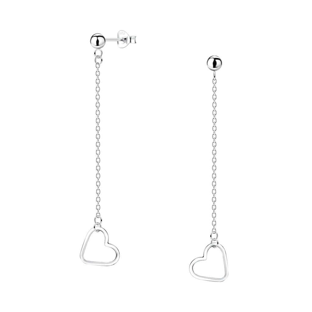 Puces d'oreilles cœur en argent