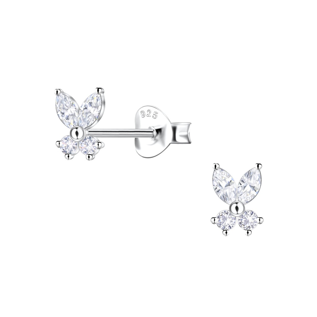 [10034978] Silver Butterfly Stud Earrings