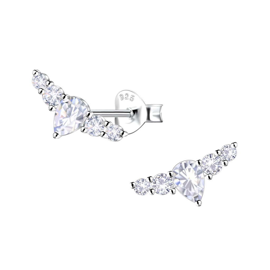 Silver Geometric Stud Earrings