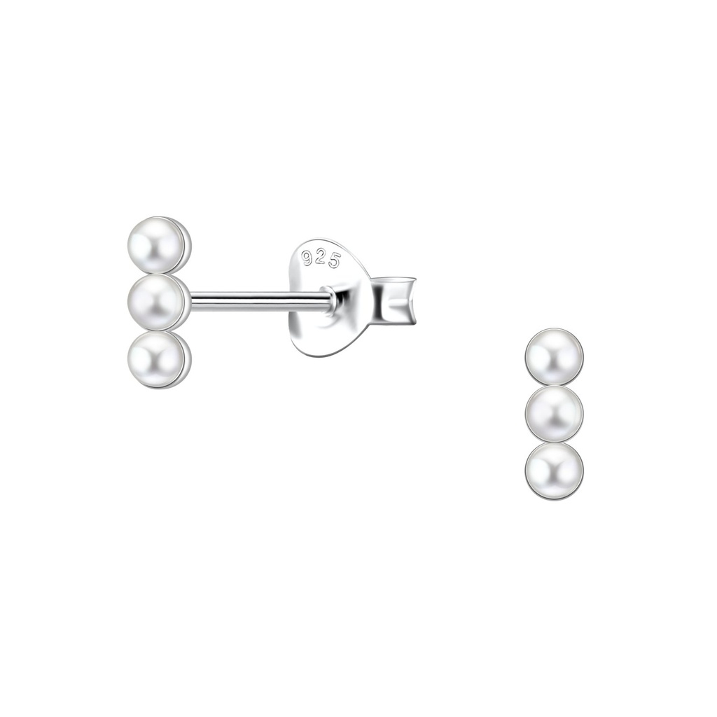 [10035354] Puces d'oreilles barre en argent