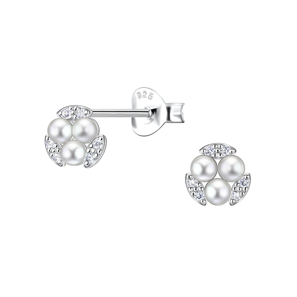 [10035350] Silver Geometric Stud Earrings