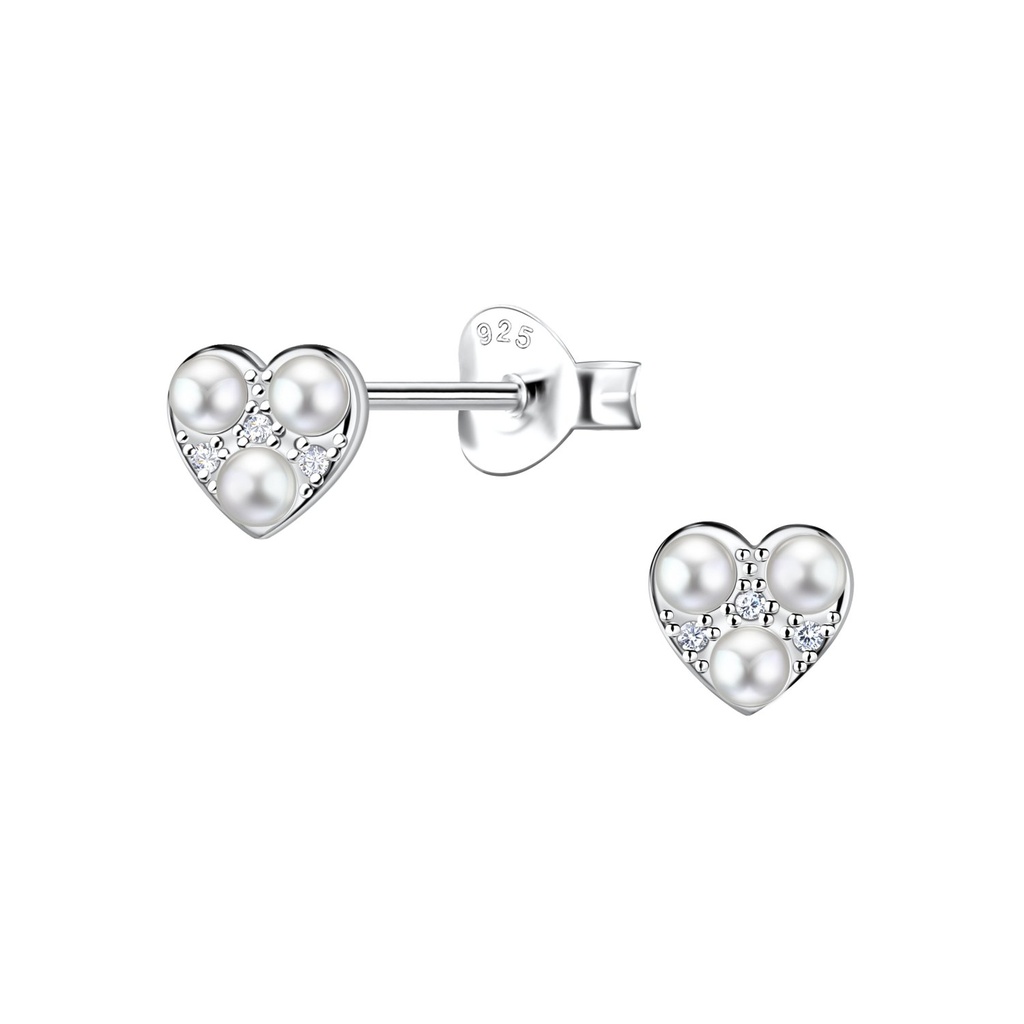 [10035337] Puces d'oreilles cœur en argent