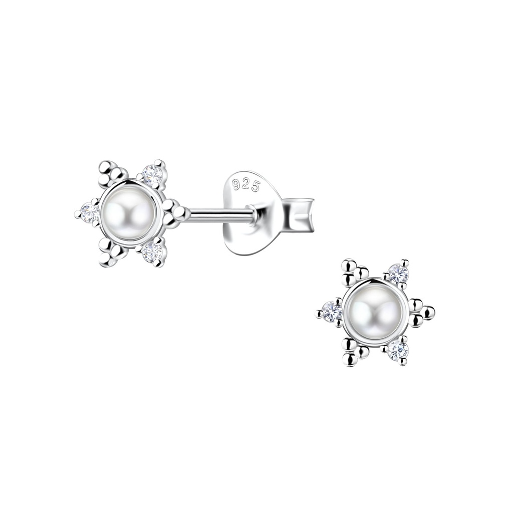 Silver Sun Stud Earrings