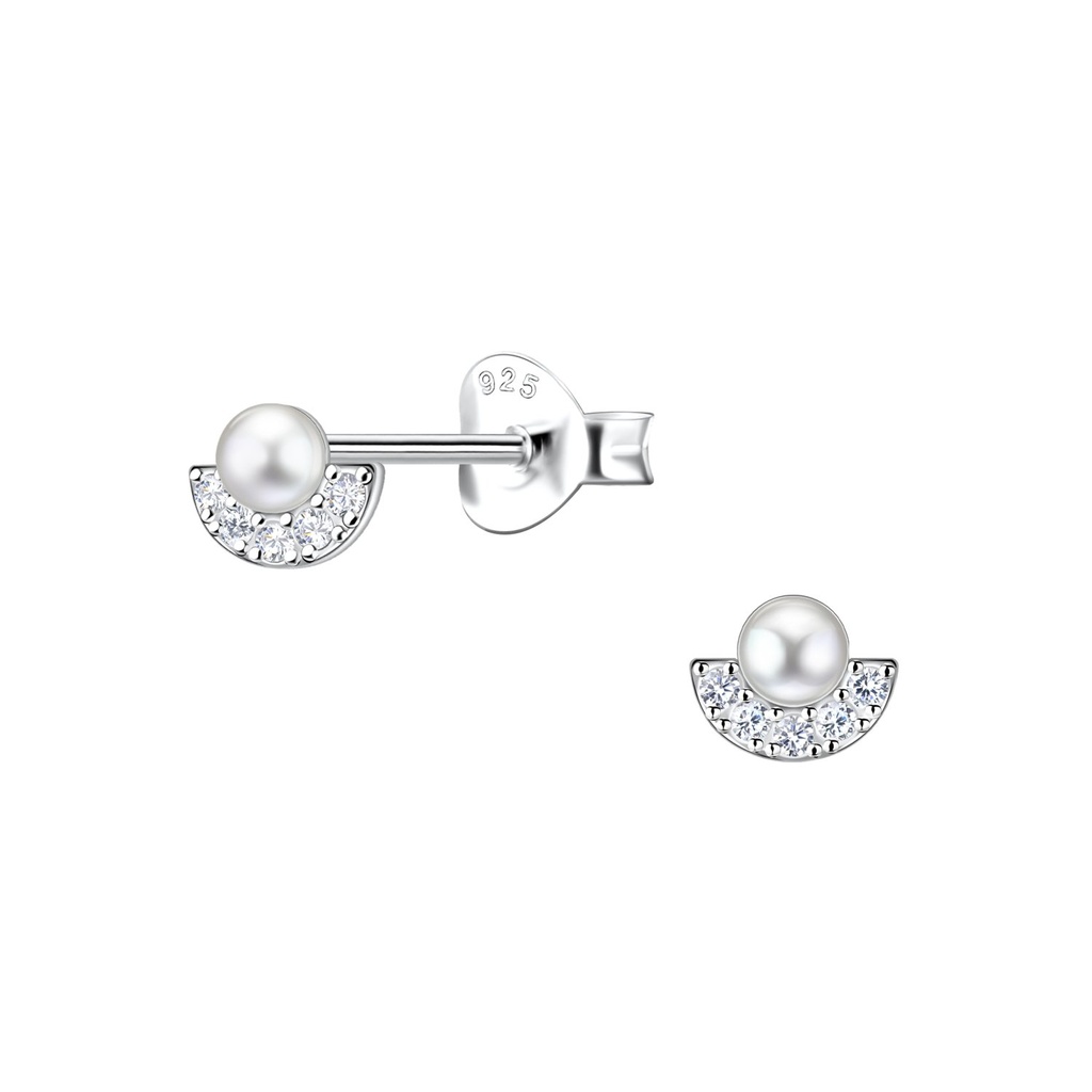 Puces d'oreilles géométriques en argent