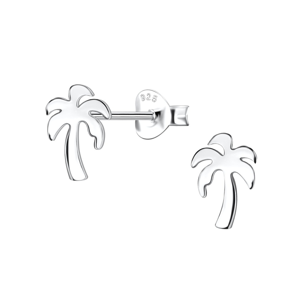 Puces d'oreilles palmier en argent