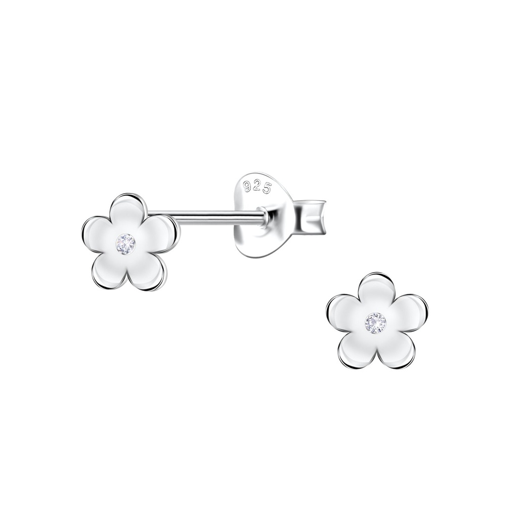 Silver Flower Stud Earrings