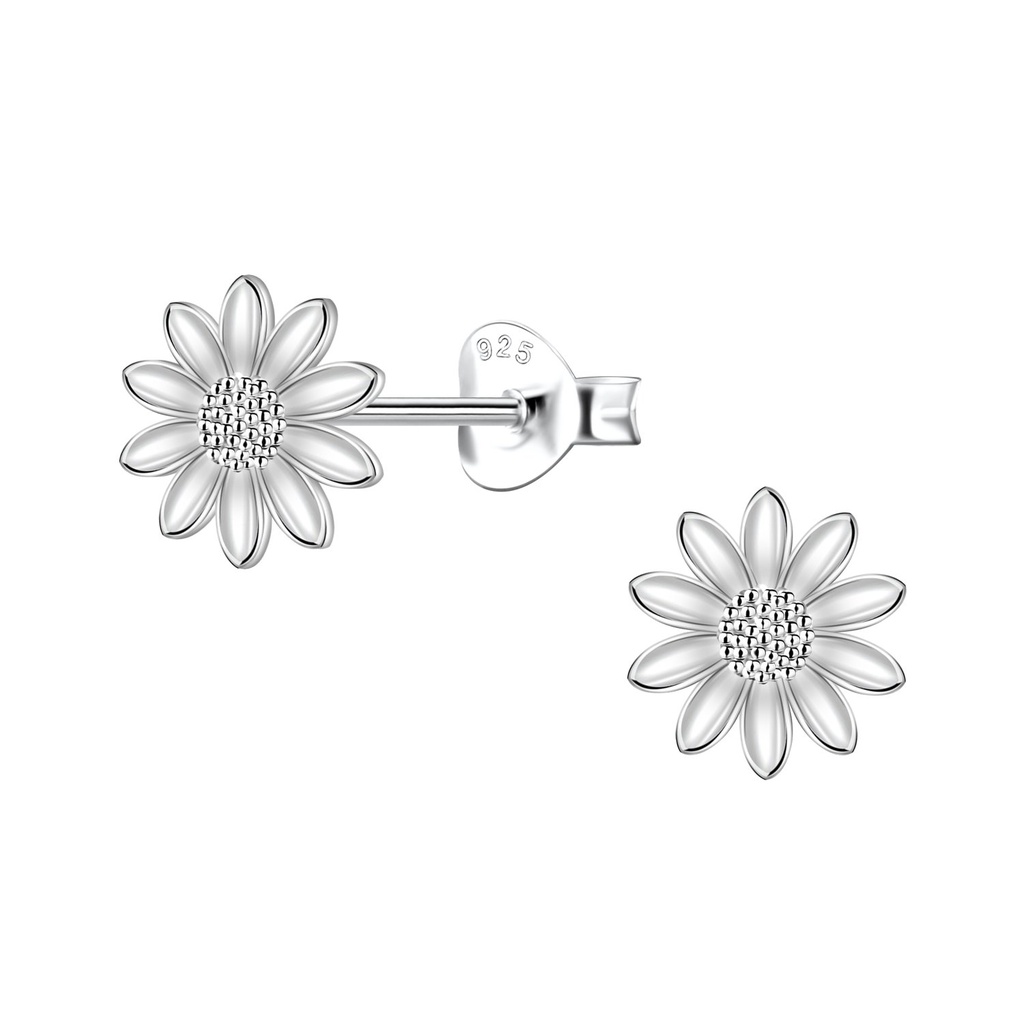 Silver Flower Stud Earrings