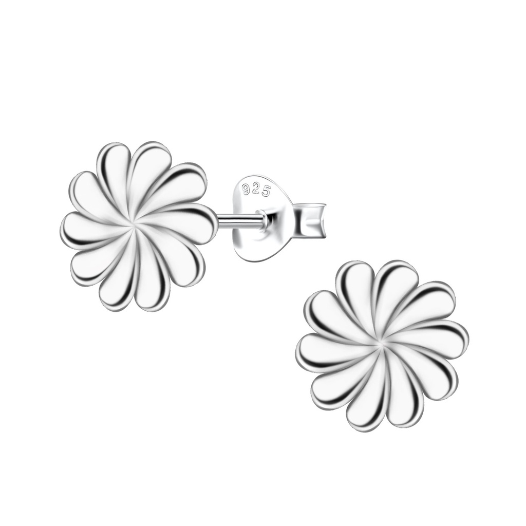 [10034374] Silver Flower Stud Earrings