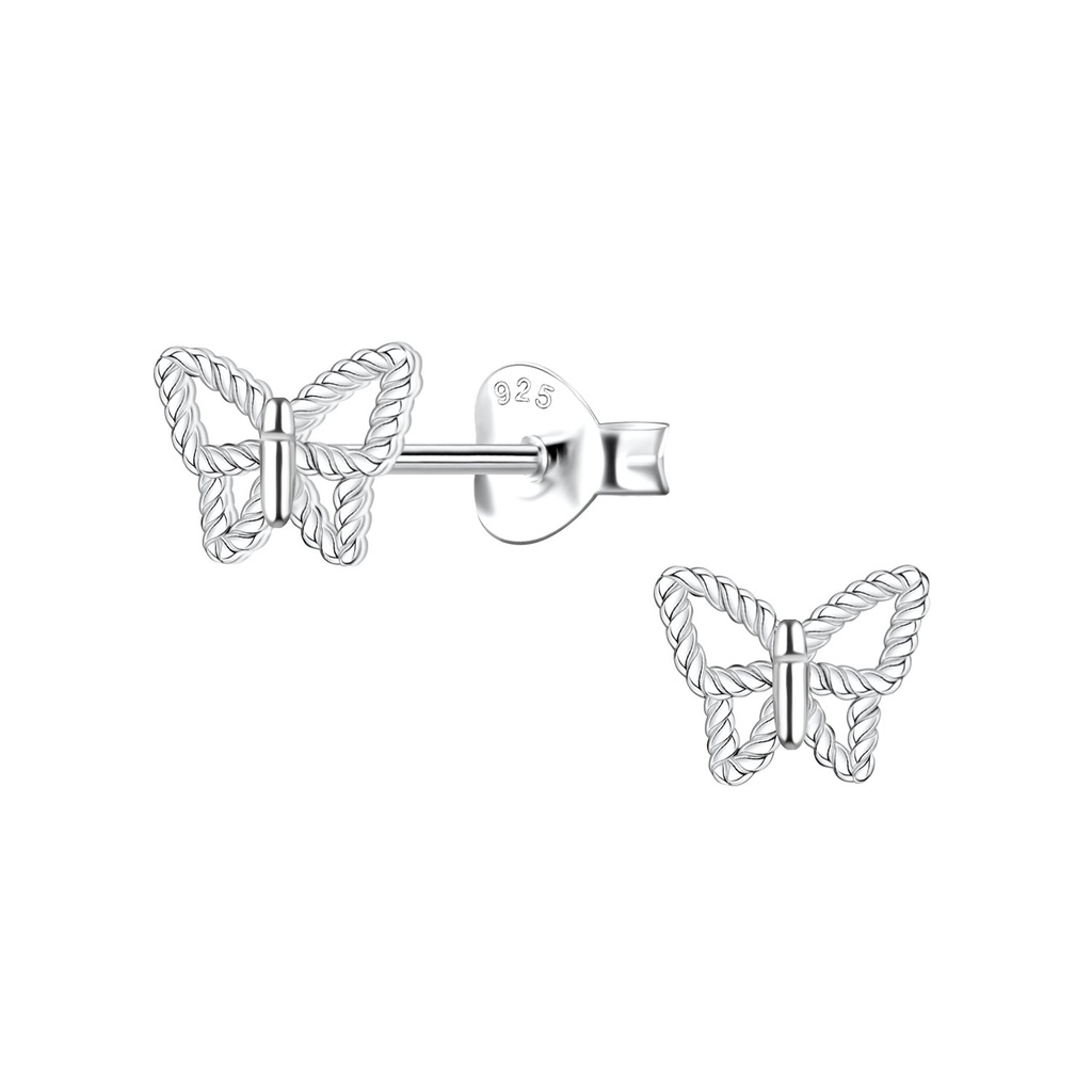Silver Butterfly Stud Earrings