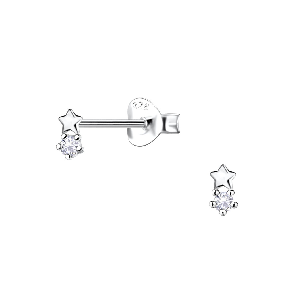 Puces d'oreilles étoile en argent