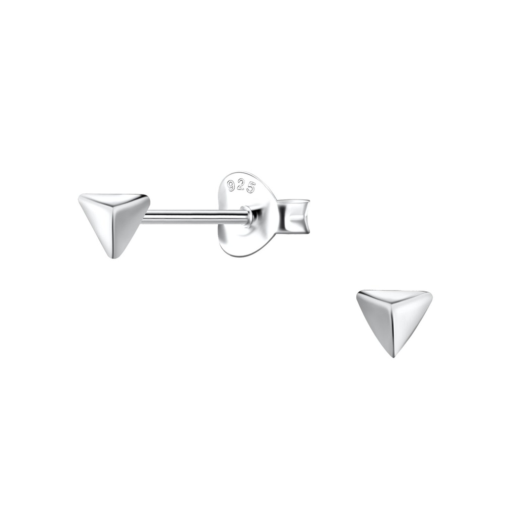[10036104] Silver Triangle Stud Earrings 