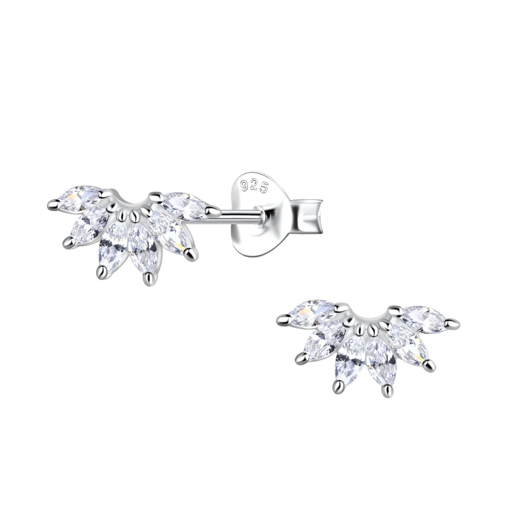 Silver Geometric Stud Earrings 