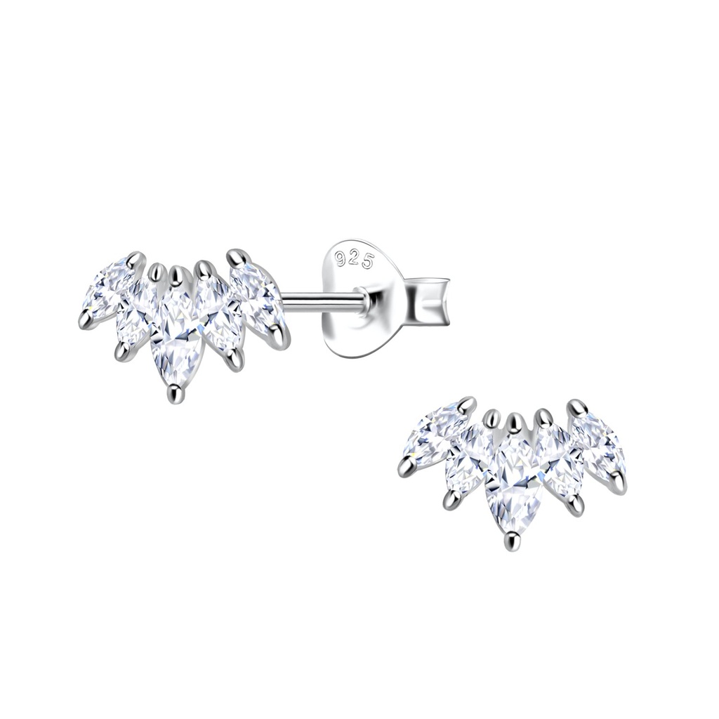 Silver Geometric Stud Earrings