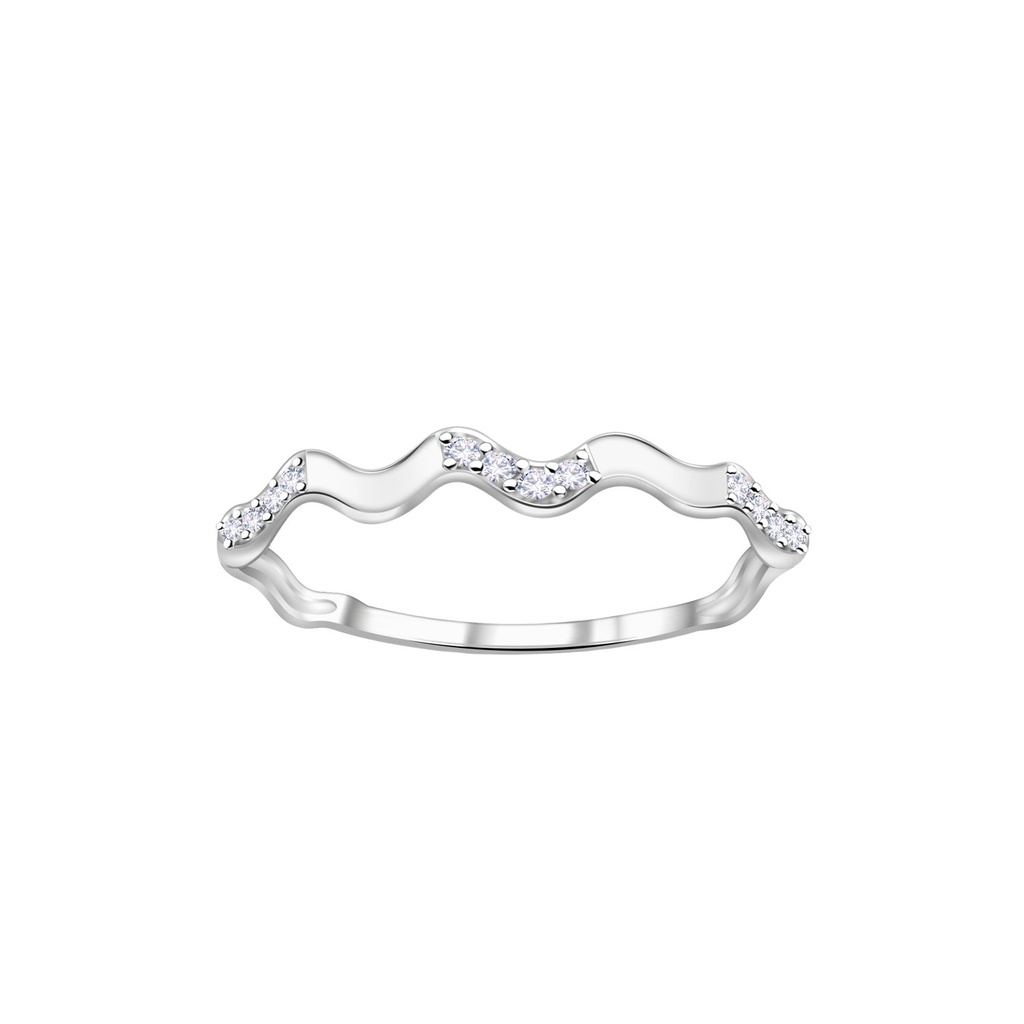 [10036494] Silver Wave Ring (EU 49 / US 5)