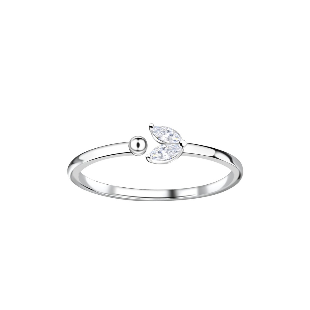 [10036315] Silver Geometric Opened Ring (EU 52 / US 6)