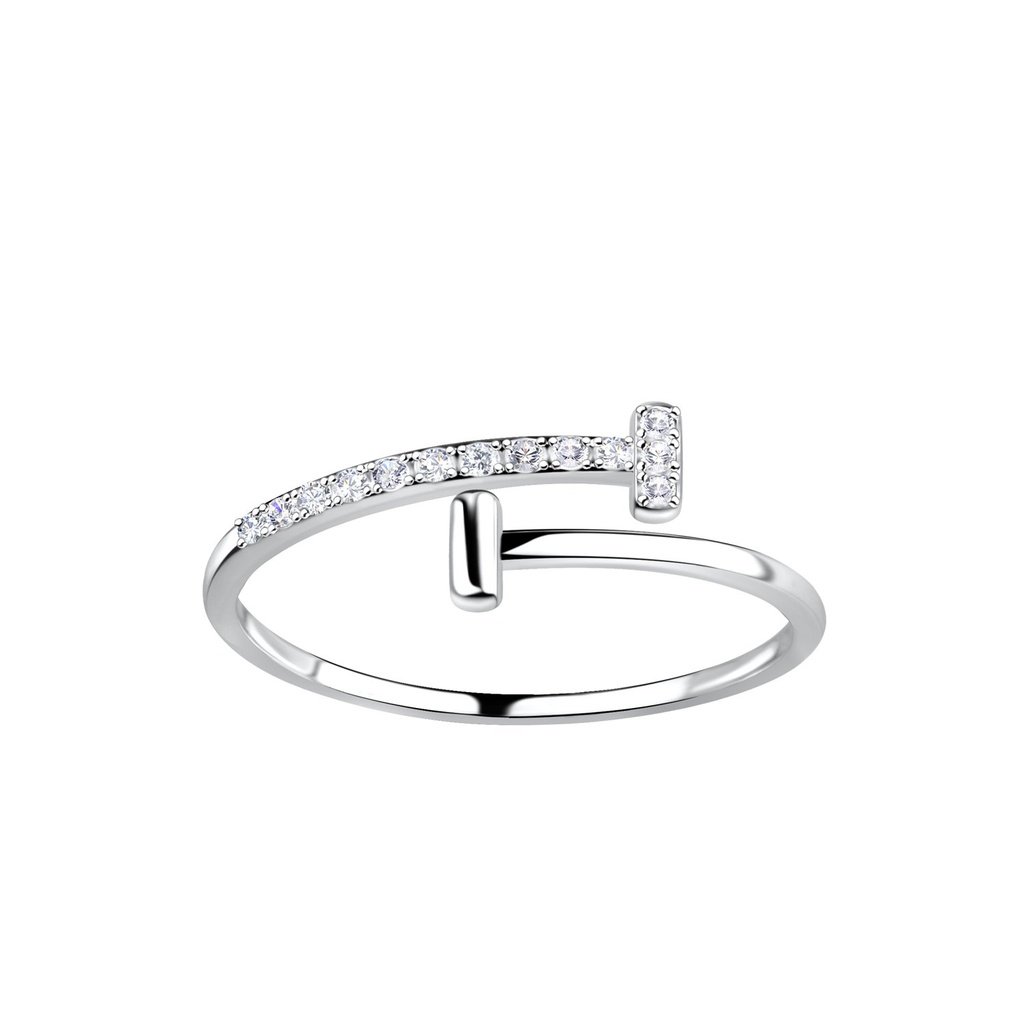Bague barre ouverte en argent