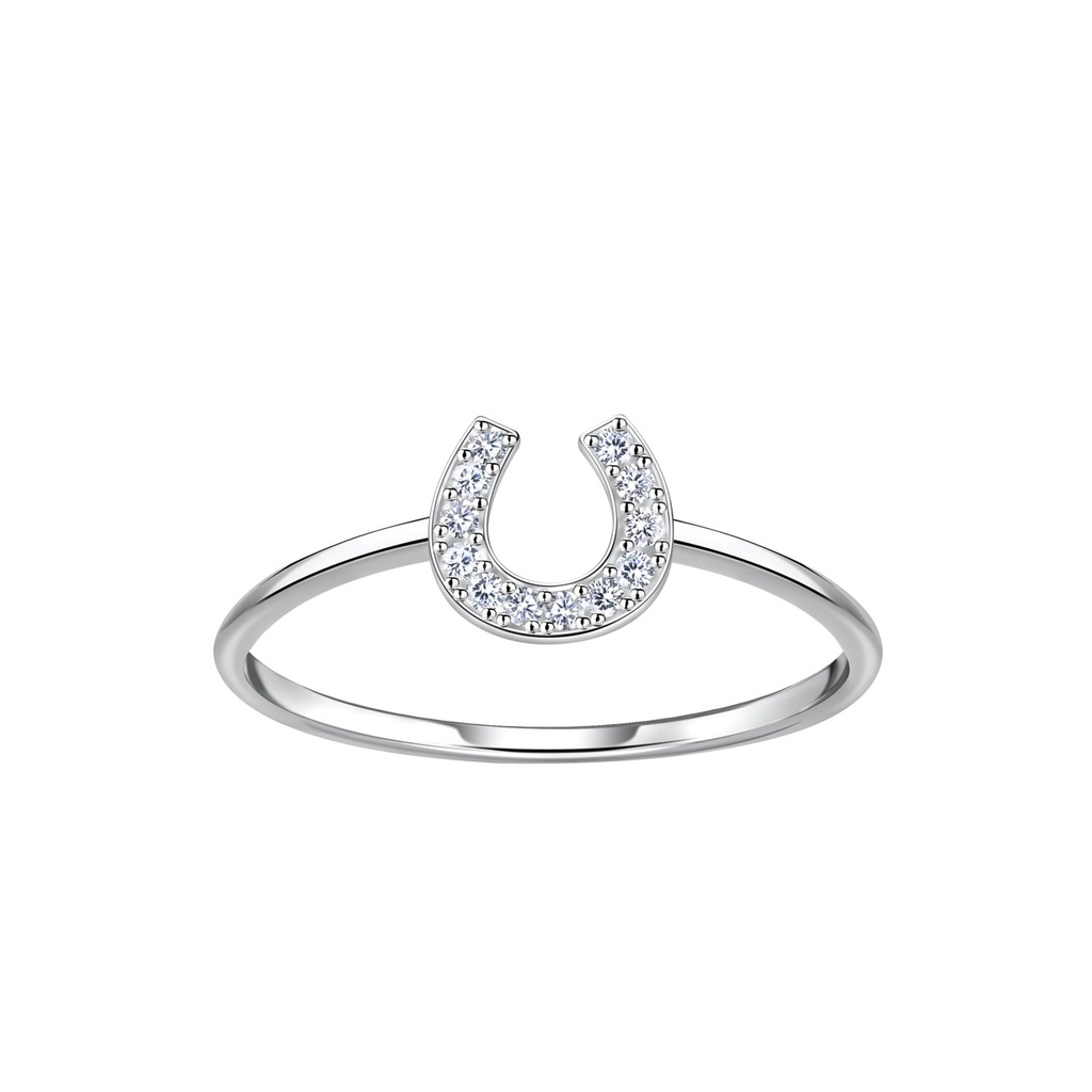 [10035595] Silver Horseshoe Ring (EU 52 / US 6)