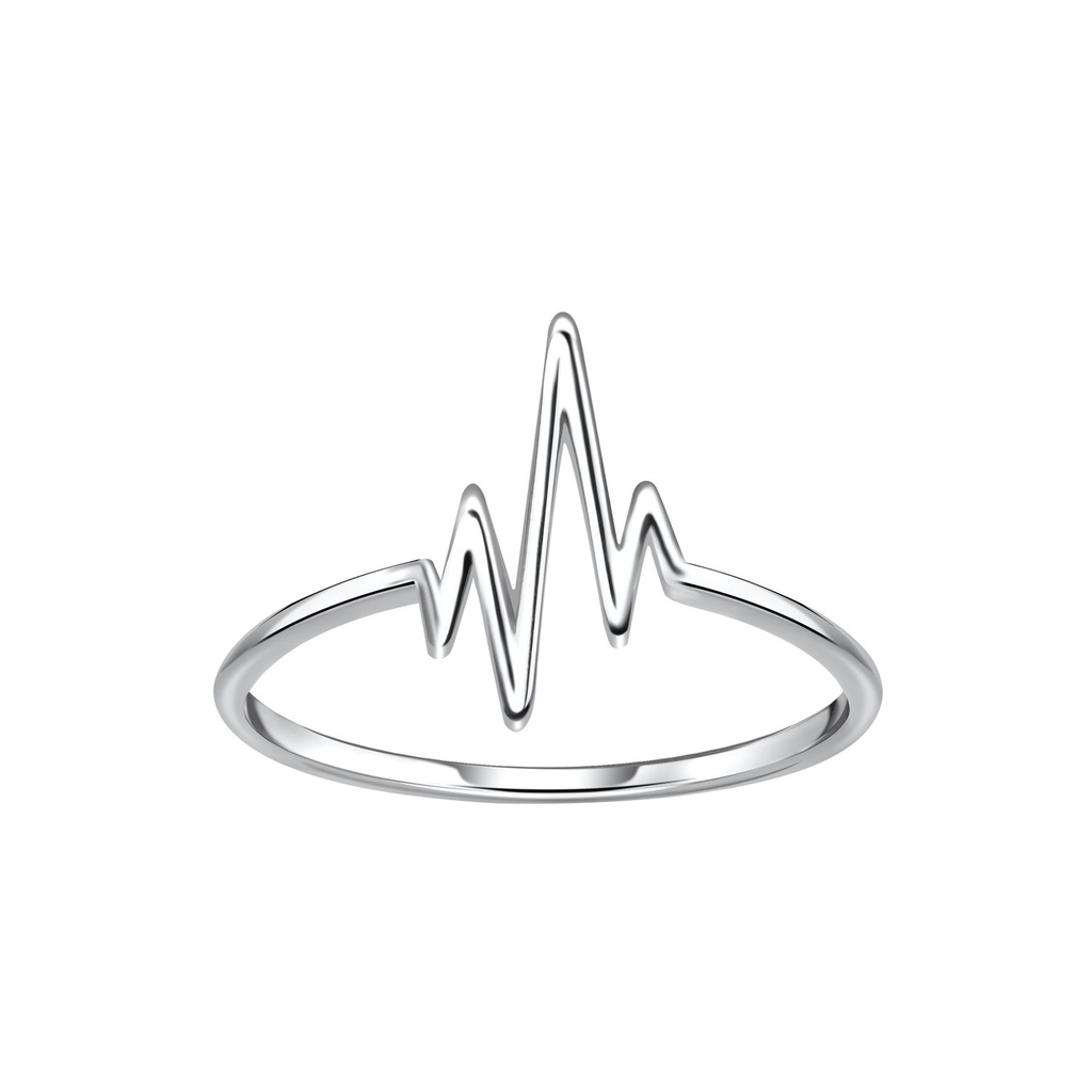 [10035594] Silver Heartbeat Ring (EU 52 / US 6)