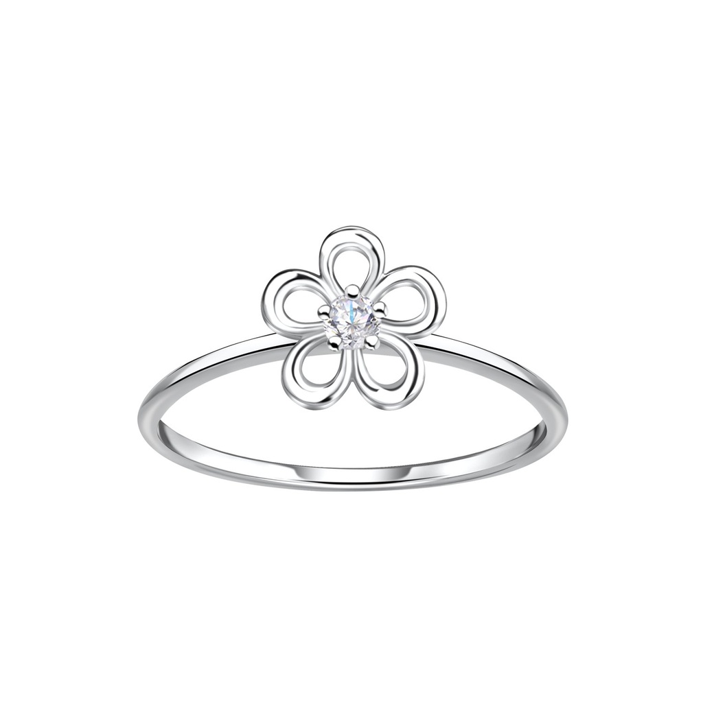 Bague fleur en argent