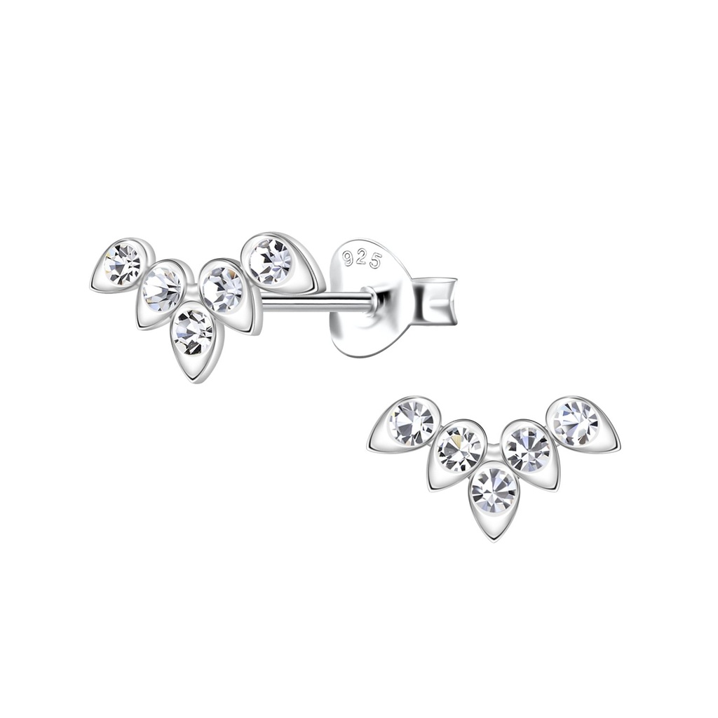 [10035790] Silver Geometric Stud Earrings 