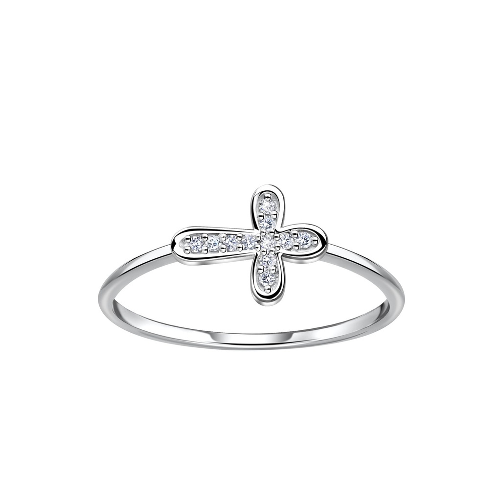 [10035526] Silver Cross Ring (EU 52 / US 6)