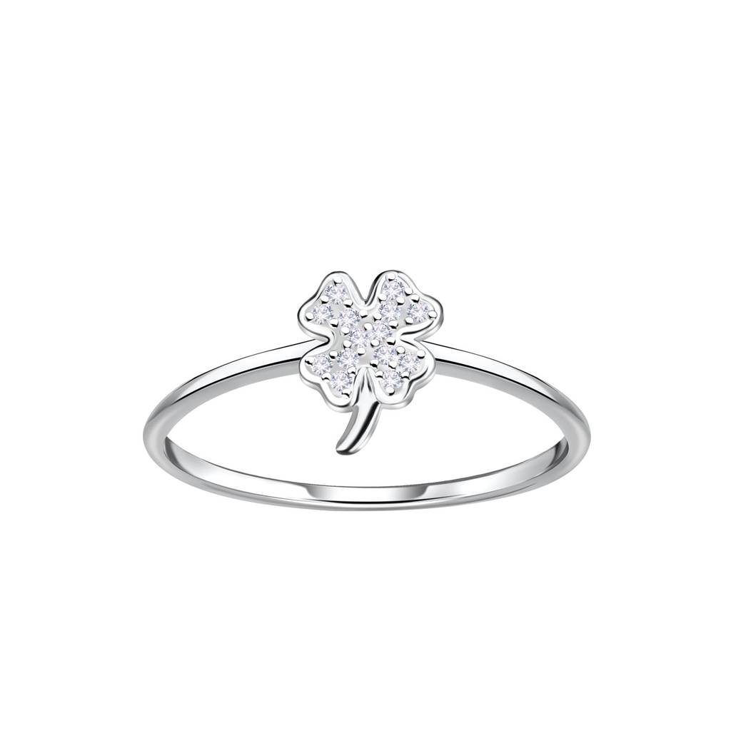 [10035536] Silver Clover Ring (EU 52 / US 6)